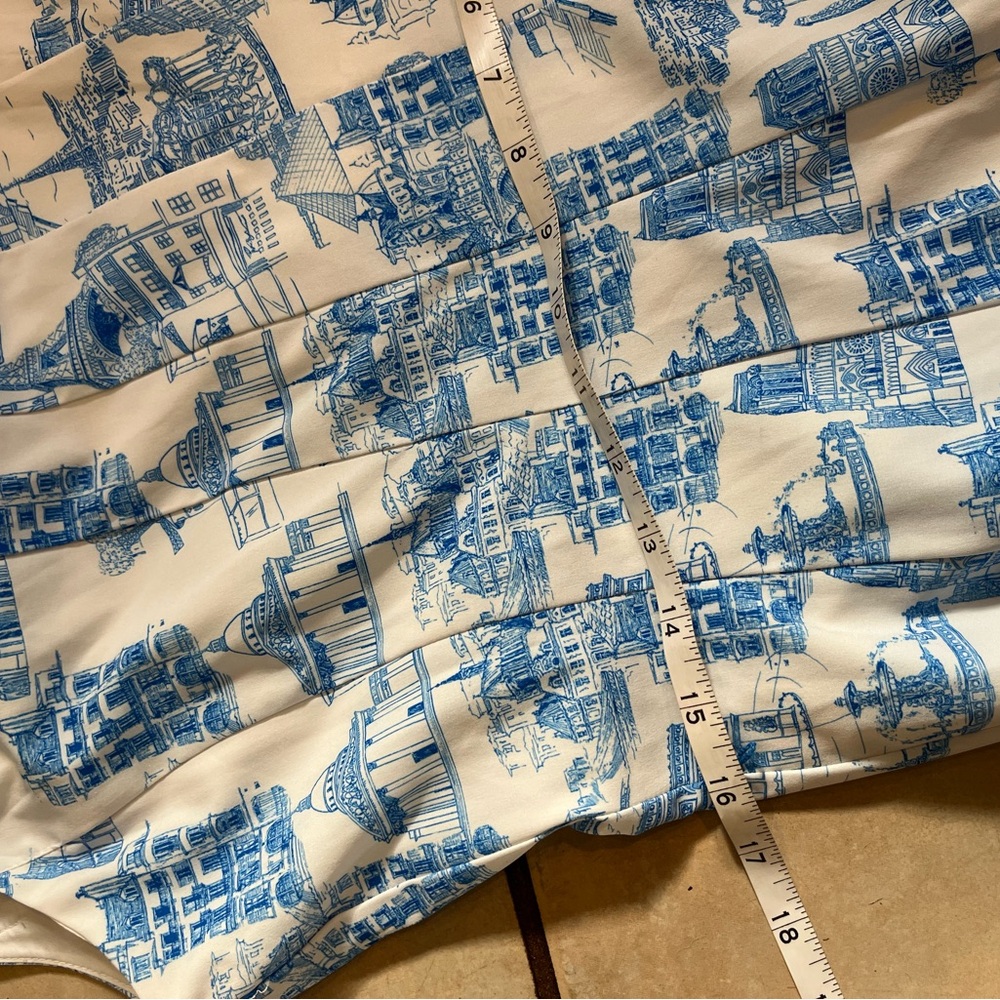 Karl Lagerfeld Women’s Sleeveless Printed Paris Toile blue white Dress 10 b2 - Picture 7 of 10